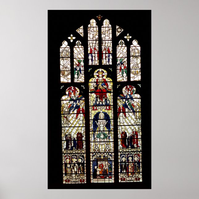 Fenster in der Kathedrale von Worcester, 15. Jahrh Poster (Vorne)