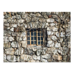 Fenster in einer Steinwand Fotodruck