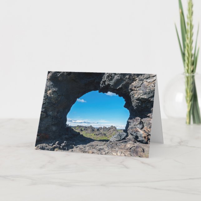 Fenster Lava bei Dimmuborgir, Myvatn Bereich - Isl Karte (Vorderseite)