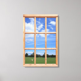 Fenster mit 3D-Sommerparkeffekten Leinwanddruck