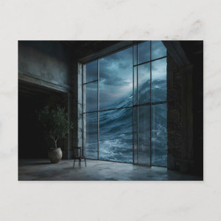 Fenster mit Blick auf den großen Ozean Postkarte