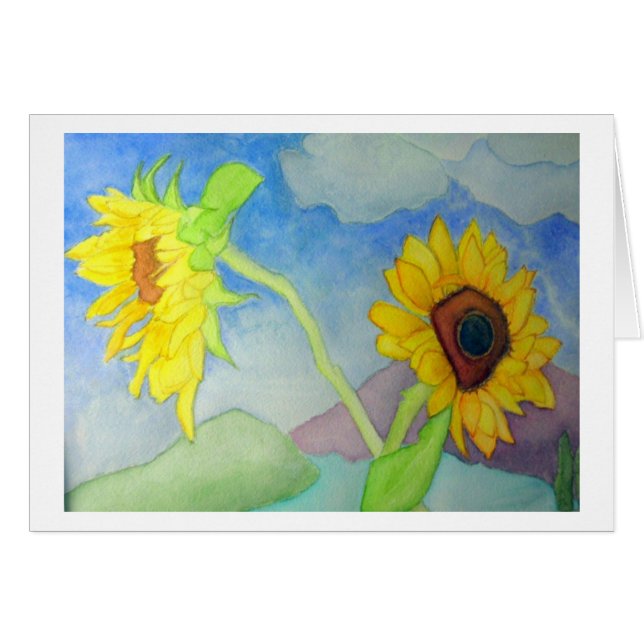 Fenster mit Sonnenblumen (Vorderseite (Horizontal))