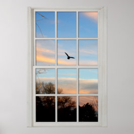 Fenster mit weißer Leiste mit Anzeige Poster