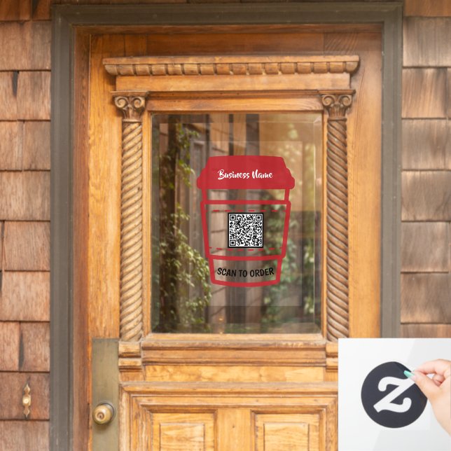 Fenster "QR-Code-Restaurant Coffee Order Menu" (Be Fensteraufkleber (Haustür)