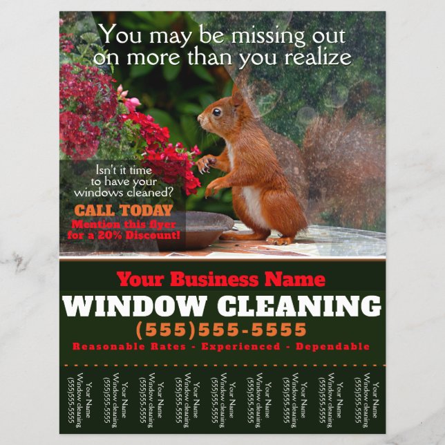 Fenster-Reinigungs-Geschäftsblatt Flyer (Vorne)