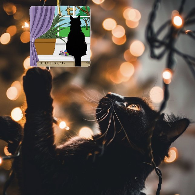 Fenster "Schwarze Katze aussehen" Keramikornament (Von Creator hochgeladen)