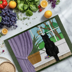 Fenster "Schwarze Katze aussehen" Schneidebrett