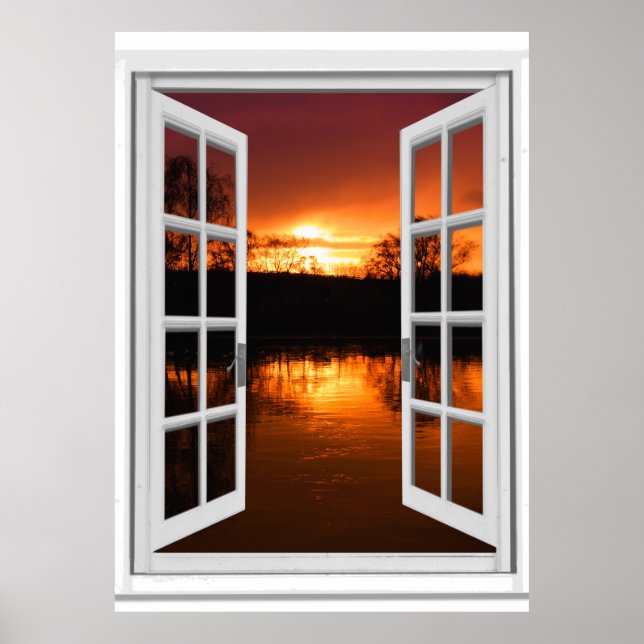 Fenster "Sunset View Fake" Poster (Vorne)