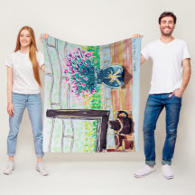 Fenster Tee und Blumen