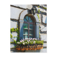 FENSTER TÜREN BLUMEN GEBÄUDE POSTCROSSING