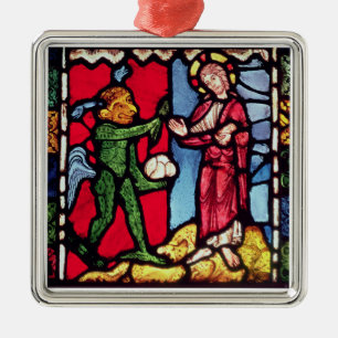 Fenster von Troyes-Kathedrale, die das Temptatio Silbernes Ornament