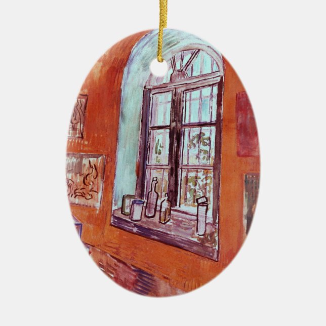 Fenster von Vincent van Gogh's Studio am Asyl Keramik Ornament (Vorne)