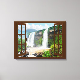Fenster "Wasserfälle anzeigen" Imitate Leinwanddruck