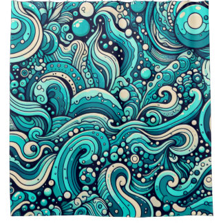 "Fenster "Waves" Duschvorhang