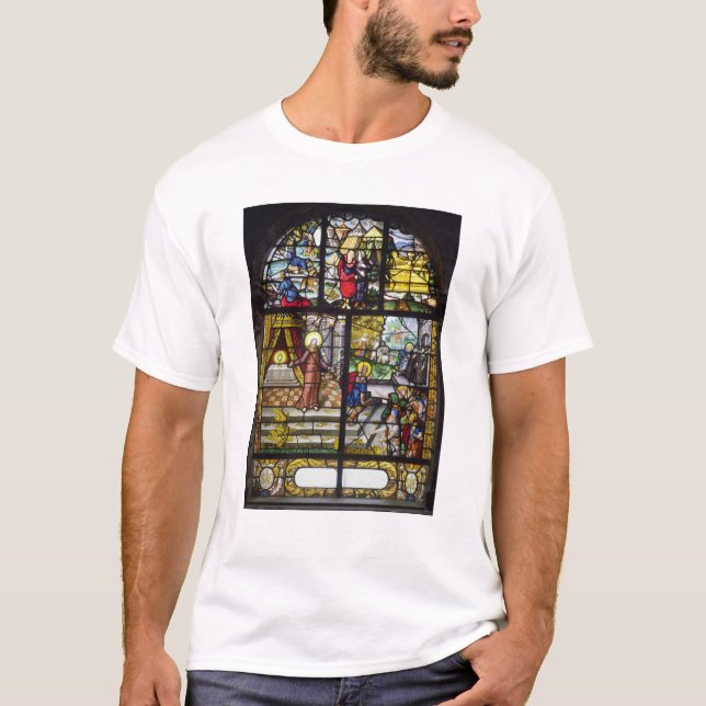 Fenster, welches die Ansammlung des Mannas T-Shirt (Vorderseite)