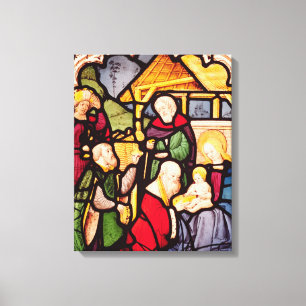 Fenster, welches die Verehrung der Weisen Leinwanddruck