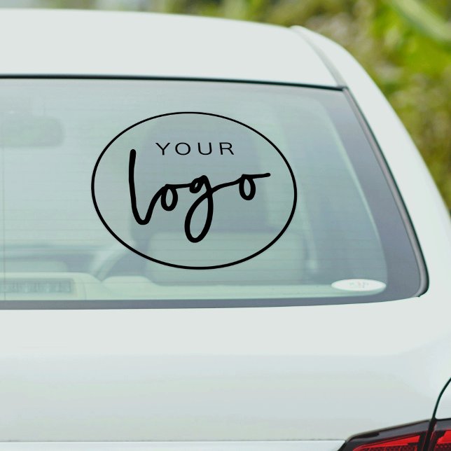 Fenster "Werbeaktion mit einfachem Führerstand" fü Aufkleber (Minimalist modern black and white business logo car bumper magnet)