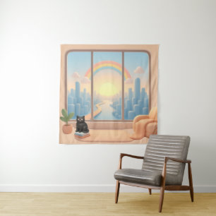 Fenster zu einer Traumwelt Wandteppich