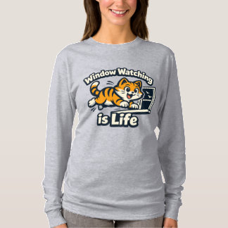 Fensterbeobachtung ist Leben – Neugierige Katzensp T-Shirt