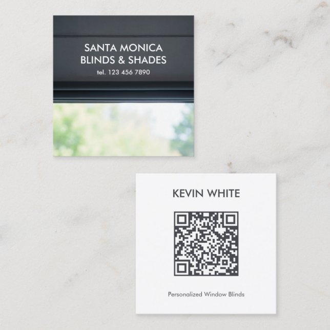 Fensterblindfarben mit benutzerdefinierter QR Quadratische Visitenkarte (Vorne/Hinten)