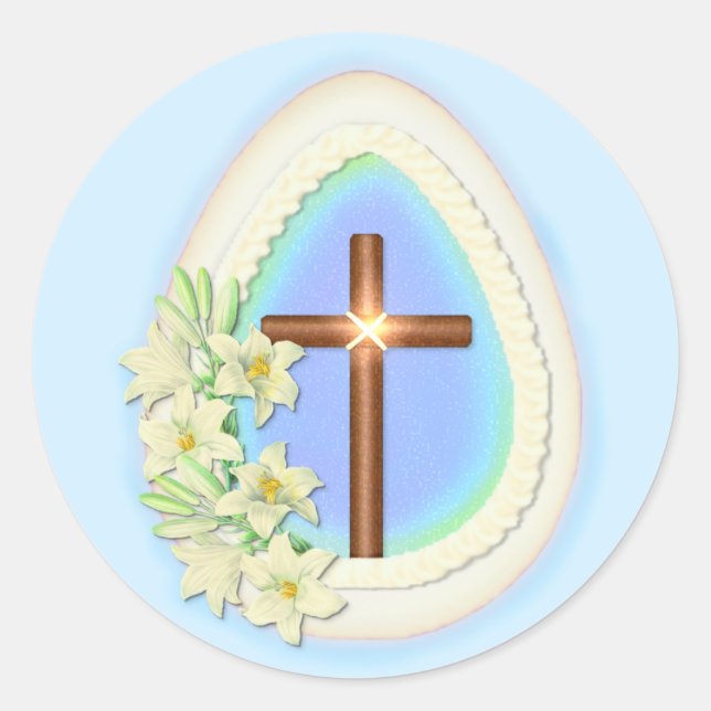 Fenstereier und -kreuz runder aufkleber (Vorderseite)