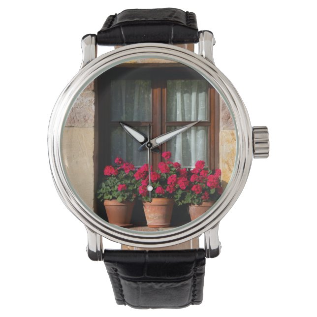 Fensterheber Blume im Dorf Armbanduhr (Vorderseite)