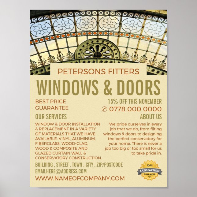 Fensterheber, Fenster- und Türklassehersteller Poster (Vorne)