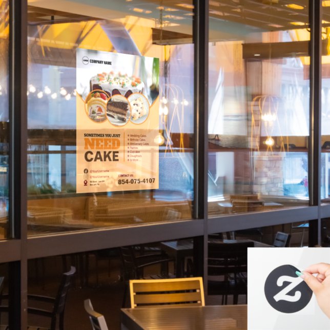 Fensterheber für Bäckereidienste Fensteraufkleber (Restaurantfenster)