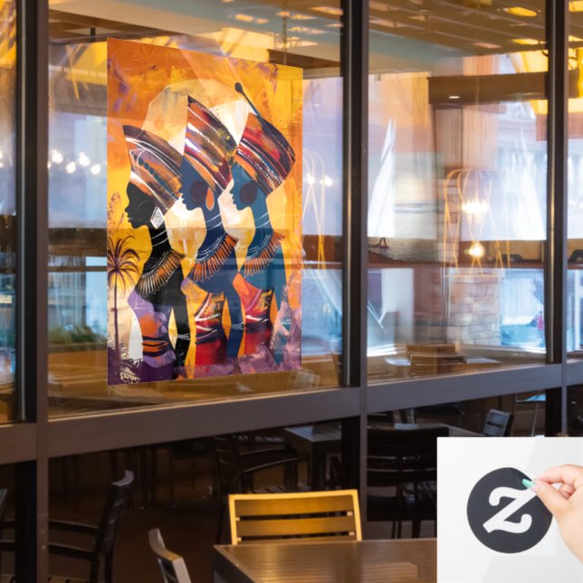 Fensterklammer für afrikanische Frauen Fensteraufkleber (Restaurantfenster)