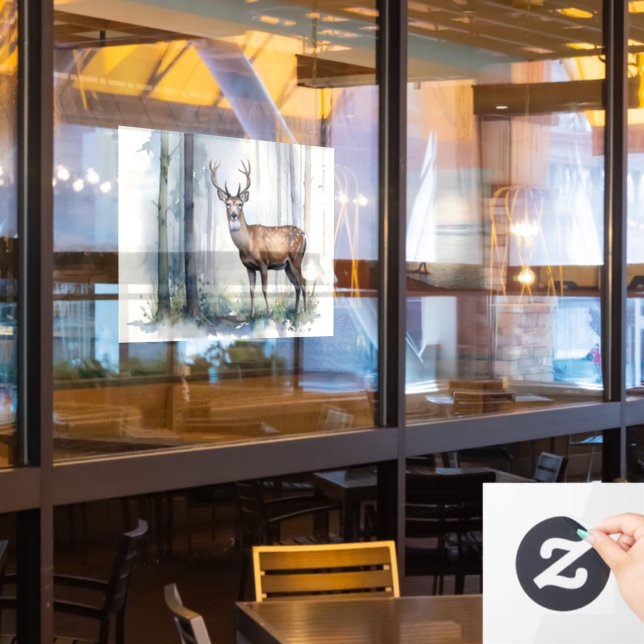 Fensterklammer für Waldhirsche Fensteraufkleber (Restaurantfenster)