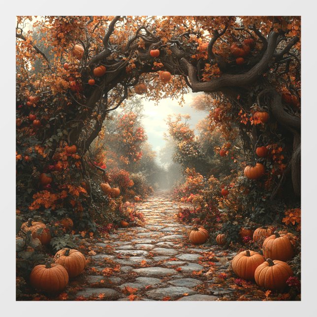 Fensterklammer im Herbst Fensteraufkleber (Blatt)