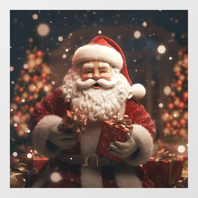 Fensterklammer von Santa Scene Fensteraufkleber (Blatt)