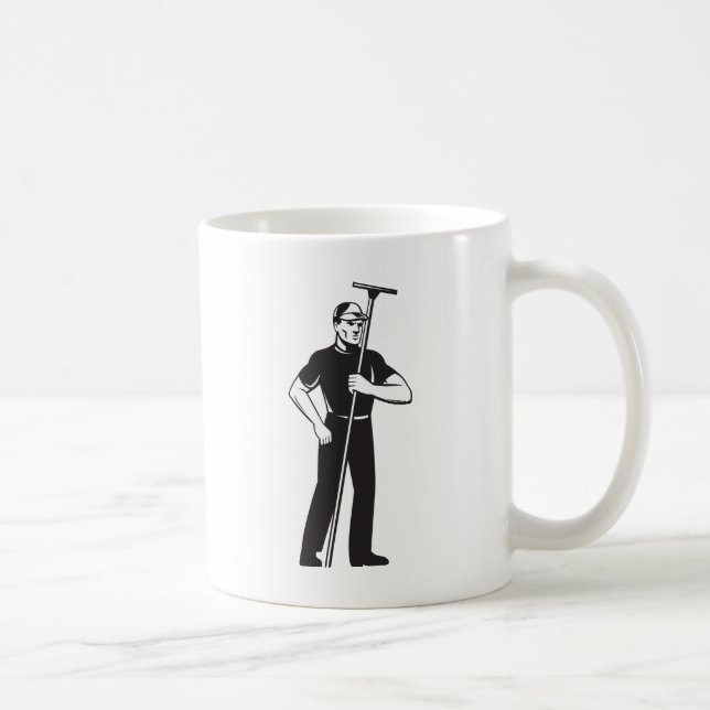 Fensterputzerarbeitskraftreinigungswaschen Retro Kaffeetasse (Rechts)