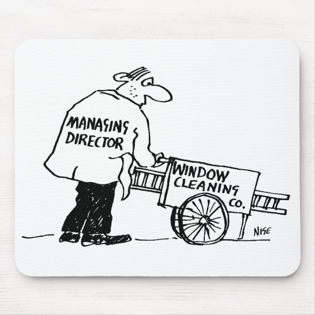 Fensterreiniger mit Fensterreinigungskarte Mousepad (Vorne)