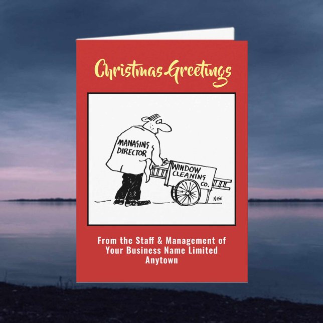 Fensterreiniger oder Fensterreinigung Weihnachtska Feiertagskarte (Von Creator hochgeladen)