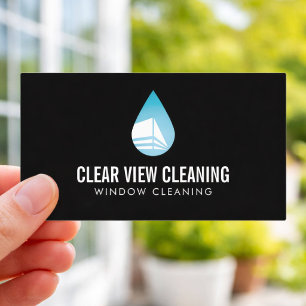 Fensterreinigungsservice Modernes Logo Schwarz Visitenkarte