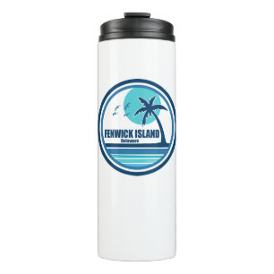 Fenwick Island Delaware Palme Vögel Thermosbecher