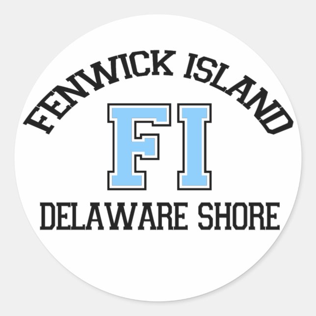 Fenwick Island. Runder Aufkleber (Vorderseite)