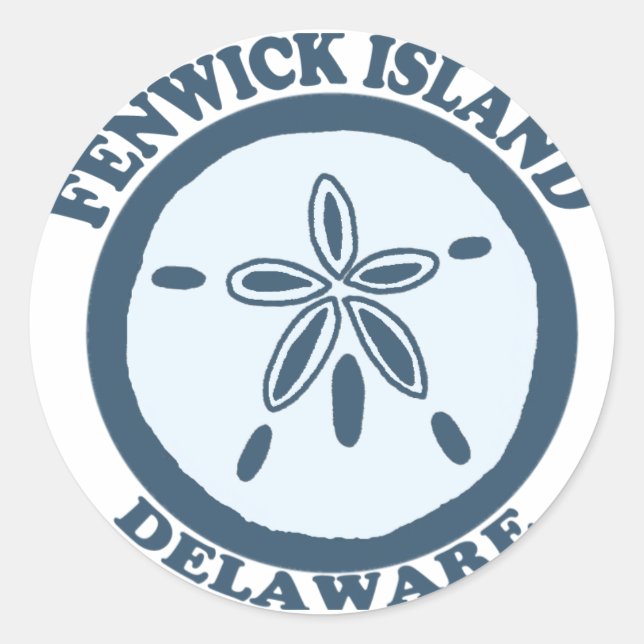 Fenwick Island. Runder Aufkleber (Vorderseite)