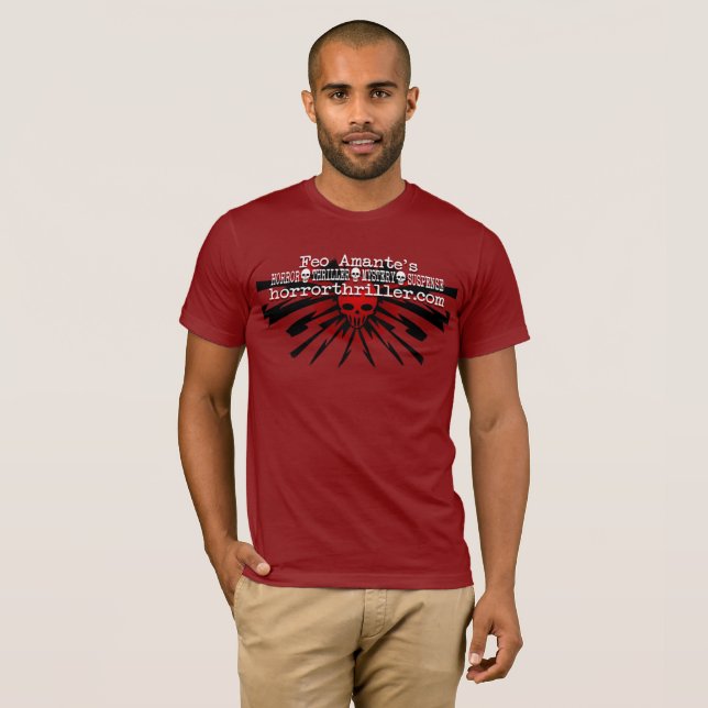 Feo Amantes Horror-Thriller-Rot-Fahne T-Shirt (Vorne ganz)