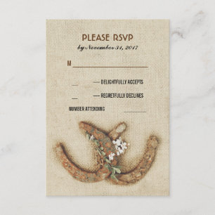 fer à cheval rustique mariage couple carte RSVP