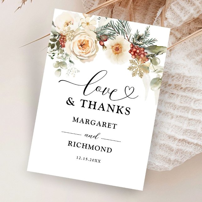 Fer de Noël Mariage d'hiver Merci Cartes (Créateur téléchargé)