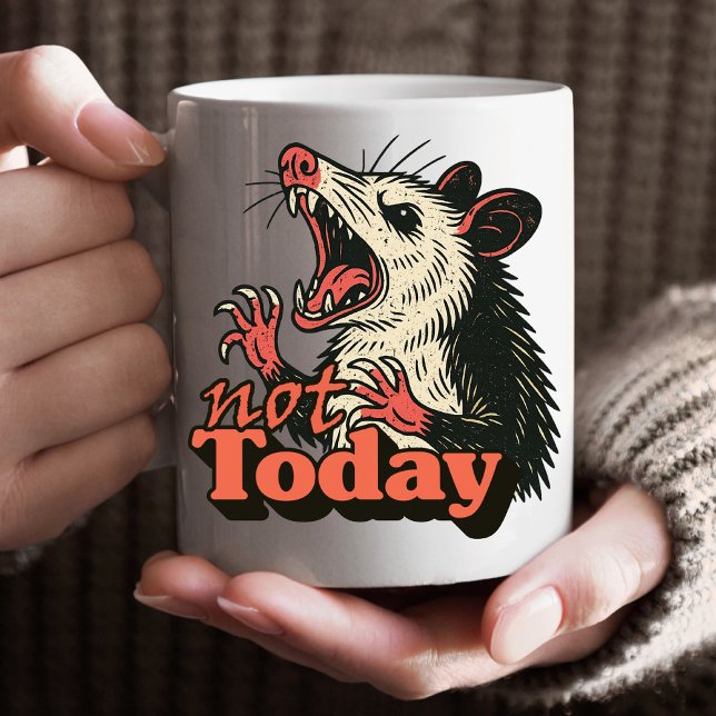 Feral Angry Possum noch nicht Typografie Kaffeetasse (Make a fierce statement with this feral possum design
)