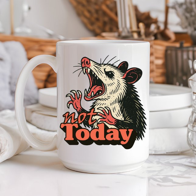 Feral Angry Possum noch nicht Typografie Kaffeetasse (Make a fierce statement with this feral possum design
)