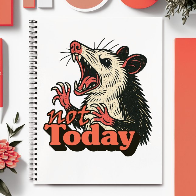 Feral Angry Possum noch nicht Typografie Notizbuch (Make a fierce statement with this feral possum design
)