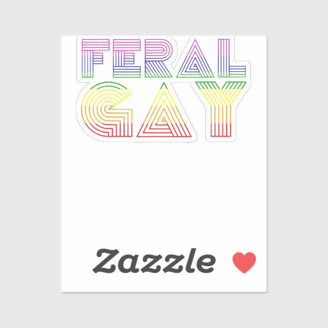 Feral Gay LGBT Gay Bi Pan Trans Pride Meme Rainbow Aufkleber (Blatt)