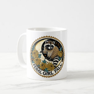 Feral Girl Fall Raccoon Kaffeetasse