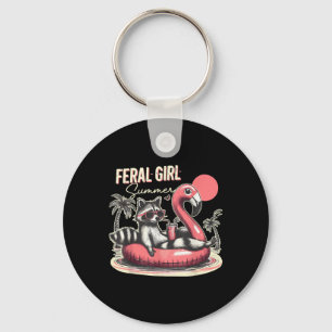 Feral Girl Sommer Funny Meme Ferrovia Sommer Schlüsselanhänger