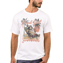 Feral Girl Sommer Niedlicher Raccoon