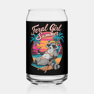 Feral Girl Summer Beach Funny Raccoon